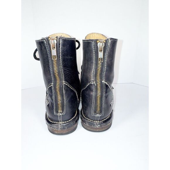 Bed Stu Laurel Black Boot Rustic Lace Up Cobbler Combat Rugged Leather Womens 6 - Picture 7 of 16